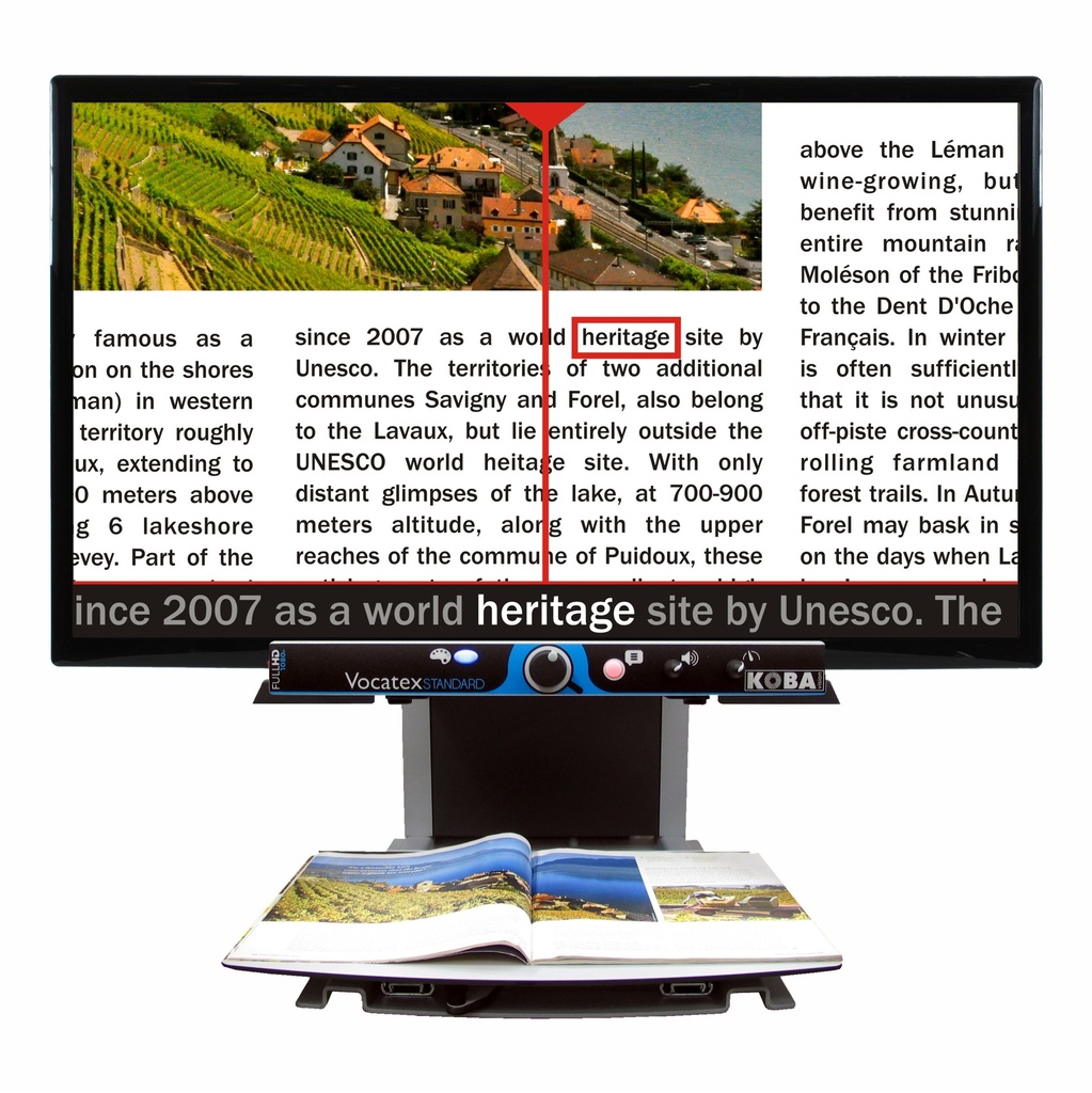 Vocatex Standard Full HD - Flex Arm - Talking Video Lupe (22", 27", 32" oder 43") - Koba Vision