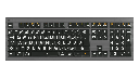 Großdruck – Weiß auf Schwarz ASTRA2-Tastatur mit Hintergrundbeleuchtung – Logickeyboard