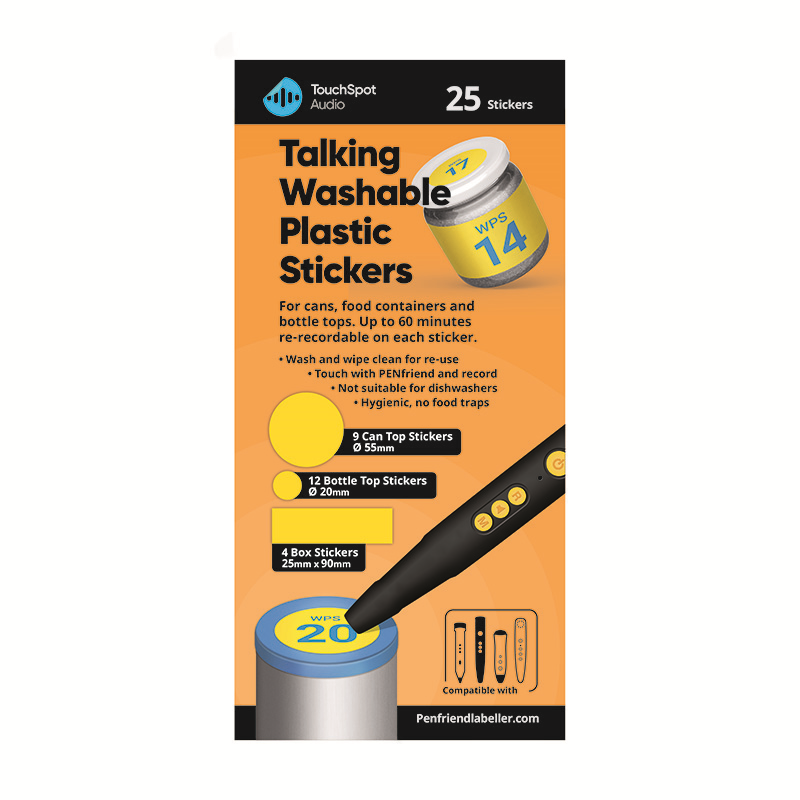 Reusable labels for cans and bottles for PenFriend Labeler - RNIB
