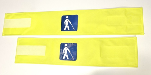 Signalling armband with logo man with white cane