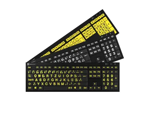 Großdruck – NERO Slimline-Tastatur – Windows – Logickeyboard